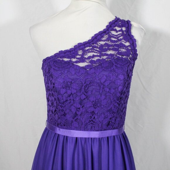 Grape Purple One Shoulder Formal Dress Y2K Style Size 8 Prom Spring Summer - Picture 5 of 10